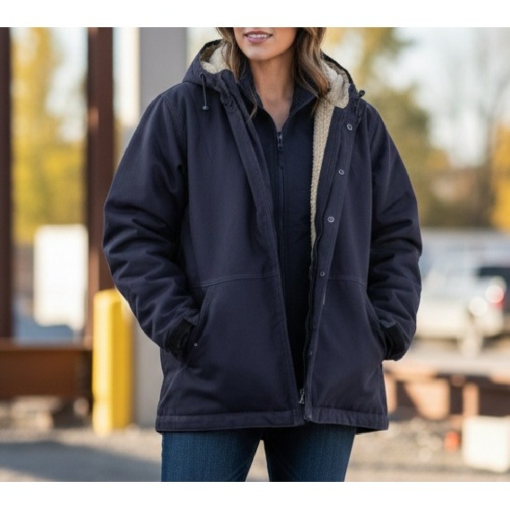 Carhartt FR Women's XXL‎ Full Swing Quick Duck Jacket Sherpa Lined CAT 3 Navy